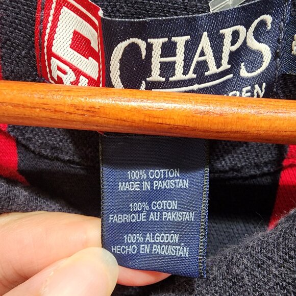 Chaps Ralph Lauren Vintage 90’s Vertical Striped Polo Shirt Size L Logo - Picture 2 of 14